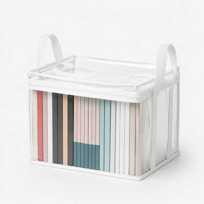 Foldable Transparent Book & Storage Organizer Box — Waterproof, Portable & Space-Saving