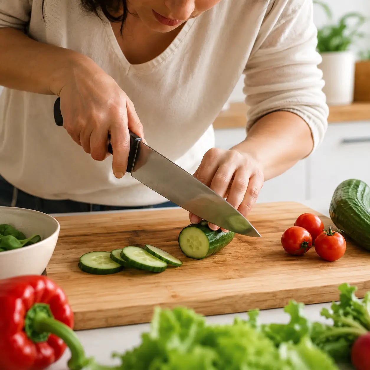 Risk of cuts from sharp knives