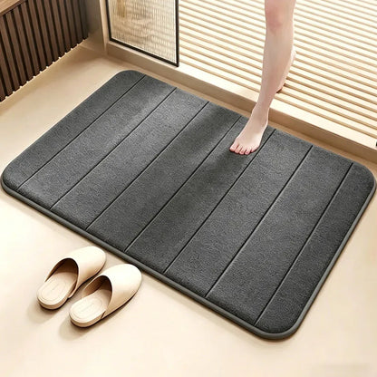 Coral Velvet Anti-Slip Bathroom Mat dark gray