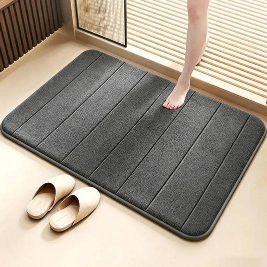 Coral Velvet Anti-Slip Bathroom Mat dark gray