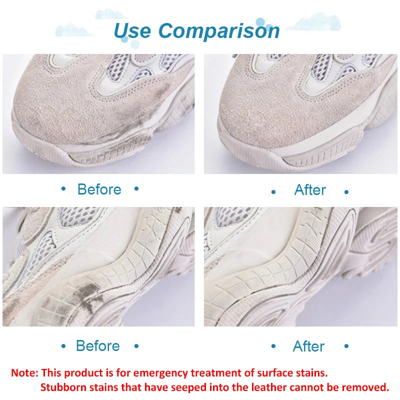 Before and after shoe cleaning
