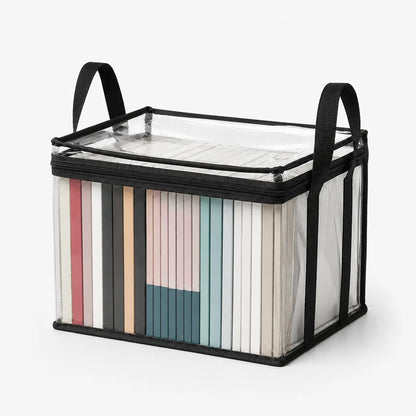Foldable Transparent Book & Storage Organizer Box — Waterproof, Portable & Space-Saving
