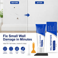 Wall Repair Paste Kit (100g) with Scraper — Fast-Drying Filler for Holes & Cracks